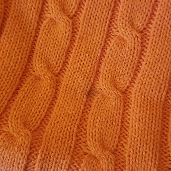 ELEGANT BABY CABLE BLANKET-ORANGE - Picture 5 of 7